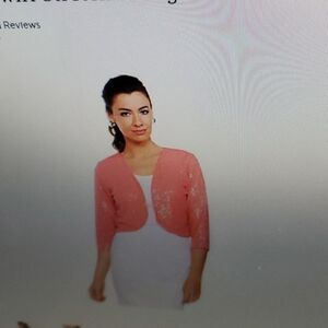 JOAN RIVERS SEQUINNSWIRL STRETCH SHRUG M